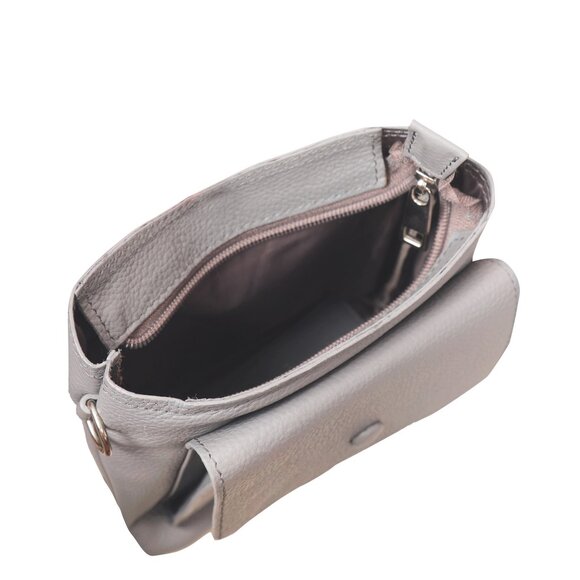 Leather Grey Crossbody Shoulder Bag for Men & Women –Sling Bag for Daily Use - Picture 5 of 10